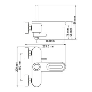 Wasserkraft Kammel 1801 Смеситель для ванны с коротким изливом